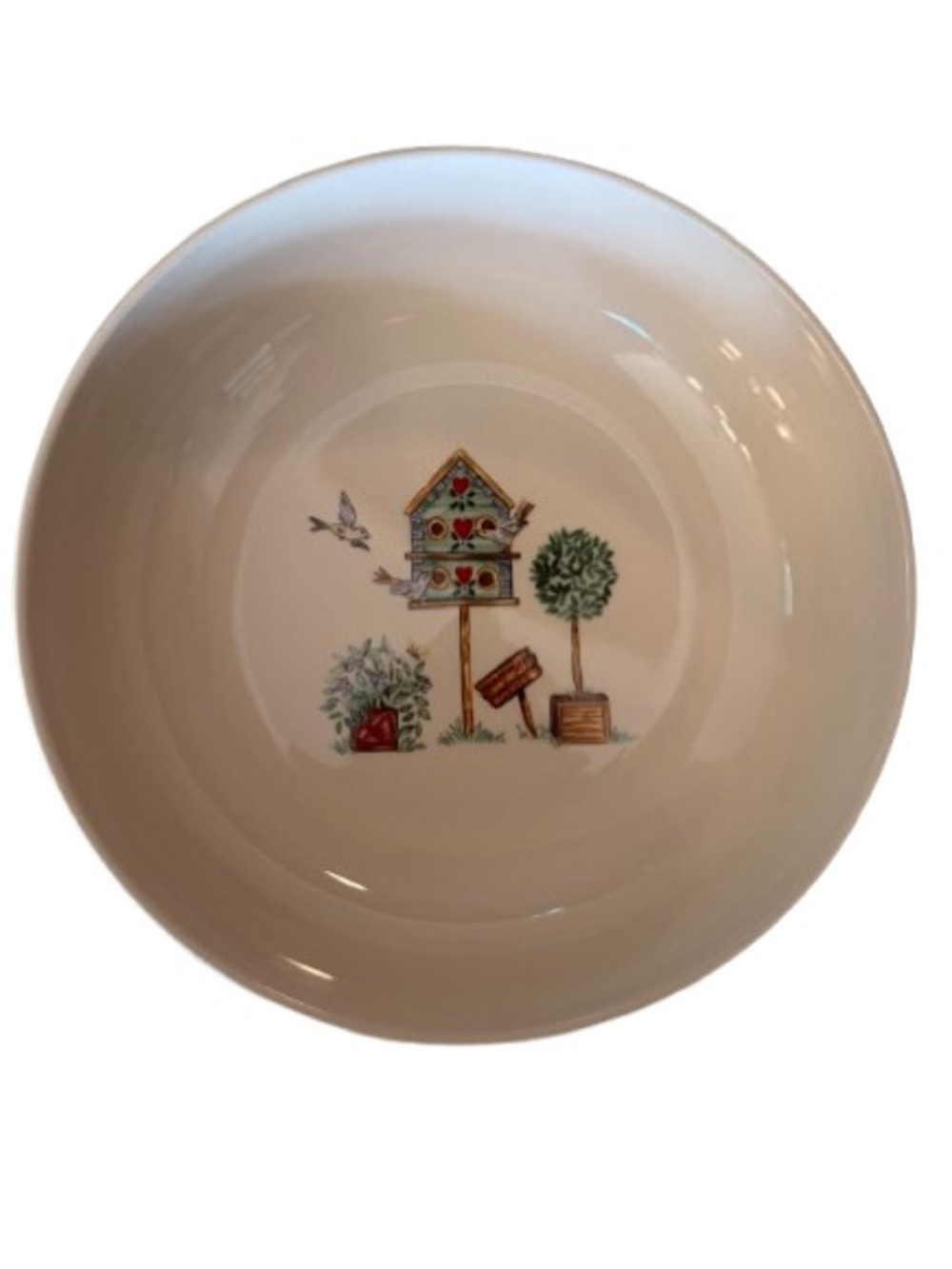 Thomson Pottery Birdhouse Serving Bowl 9” Discontinued Cottagecore Country